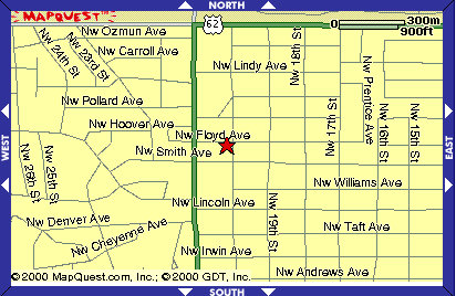 Map to the Chrome Link in Lawton Oklahoma
